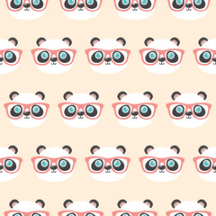 Cute panda face pattern.
