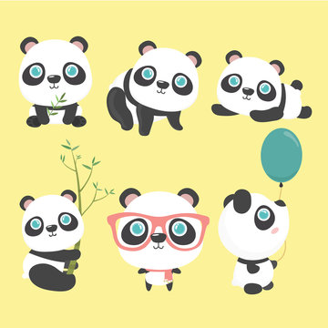 Cute panda set.
