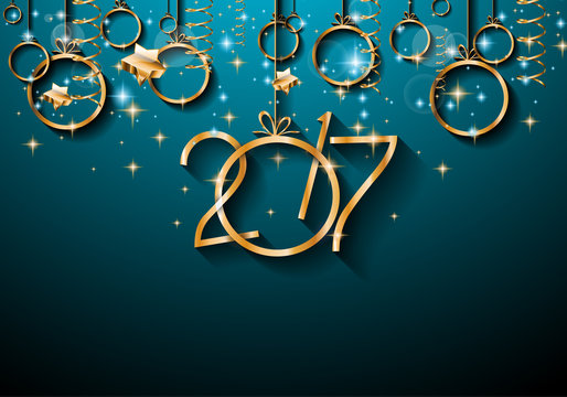 2017 Happy New Year Background for your Seasonal Flyers