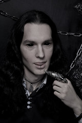 handsome beautiful long hair sexual gothic vampire