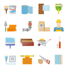 Construction Materials Icons Set