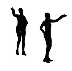 woman in stern pose on white background