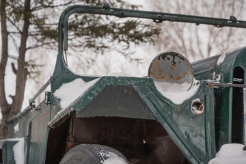 Old car in the winter