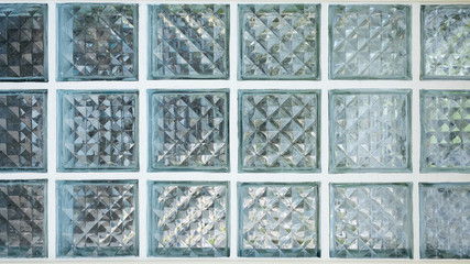 Pattern of glass brick wall.