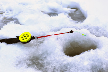 Little winter fishing rod ice