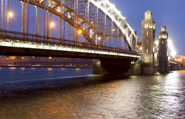 Большеохтинский мост. Санкт-Петербург. Россия.