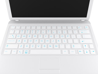 Modern Laptop PC - closeup of keyboard (3D rendering)