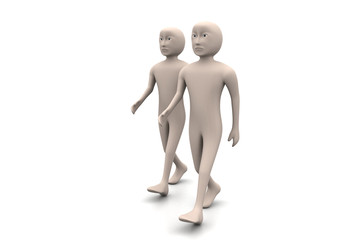 Two friends walk together