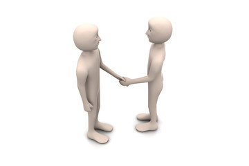 3d people are shaking hands