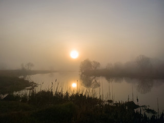 Fog on the river.