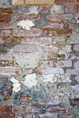 Textured background, old brick wall pattern in Burano