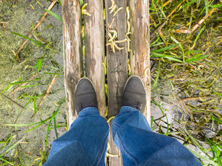 Fototapeta premium Feet on the river.