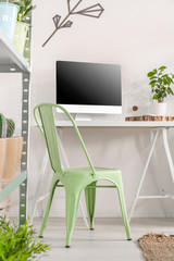 Fototapeta premium Minimalist workplace in peaceful colors
