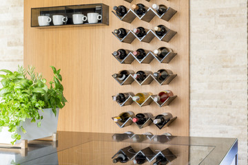 Kitchen with wine bottles