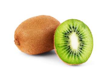 Obraz premium Kiwi fruit isolated on white background, macro