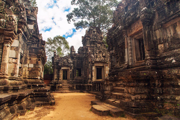 Fototapeta premium Ruins of Angkor Wat, part of Khmer temple complex, Asia. Siem R