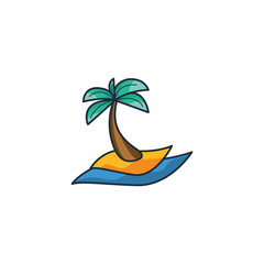 Fototapeta na wymiar Beach Travel Logo Icon Vector Element