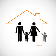 adoption familie im haus
