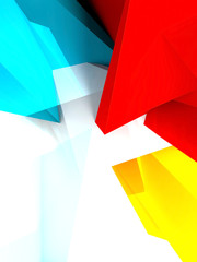 3d colorful polygonal pattern over white