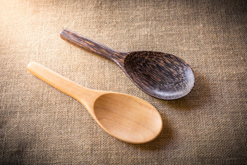 two wooden spoon