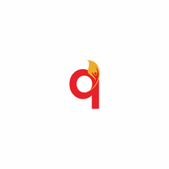 Letter q People leaf logo