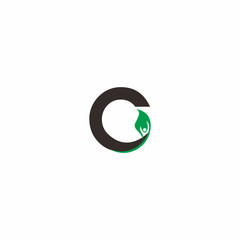 letter C People Leaf Logo