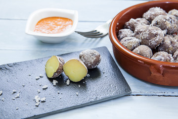 Potatoes with mojo sauce