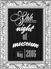 Hand drawn. Modern Invitation for the night in a museum in the frame for a picture - 131730397