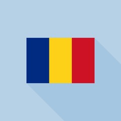 Romania flag , flat design vector with official proportion