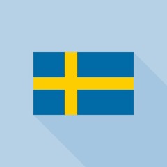 Sweden flag , flat design vector with official proportion