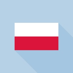 Poland flag , flat design vector with official proportion