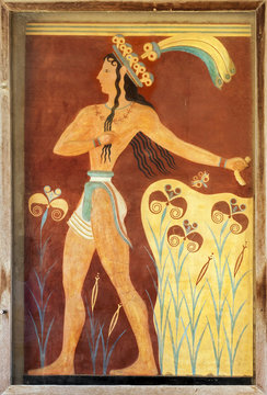 Ancient minoan frescoes of the Palace of Knossos