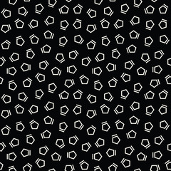 Abstract geometrc black and white deco art memphis fashion pentagon pattern