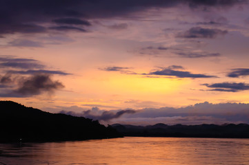 Scenic of twilight time at river