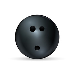 Bowling ball isolated on white background. Vector illustration.