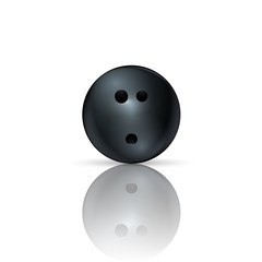 Bowling ball isolated on white background. Vector illustration.