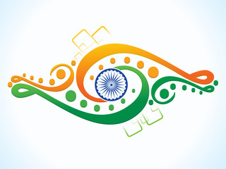 abstract indian tri color floral