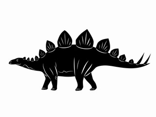 silhouette of a stegosaurus. vector drawing