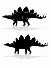 silhouette of a stegosaurus. vector drawing © oldok