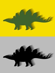 silhouette of a stegosaurus. vector drawing