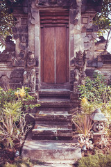 balinese hindu architecture temples and green jungle