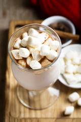 Hot cocoa drink with marshmallow