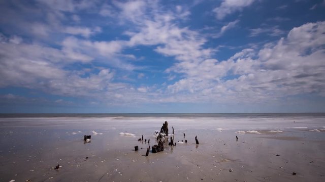Botany Bay Beach Cloudy Time Lapse 