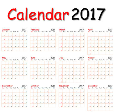 calendar 2017.
