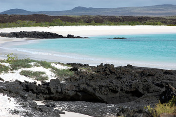 White sand beach at Cerro Brujo, San Cristobal Island, Galapagos