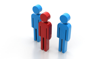 3d people and leader