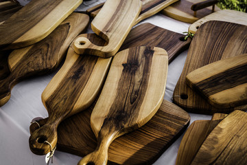 Obraz na płótnie Canvas Handmade wooden cutting boards