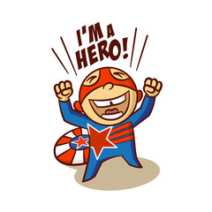 Superhero Red Star Boy Sticker