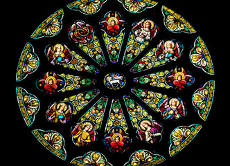 Rose Stained Glass Window Saint Peter Paul Catholic Church San F