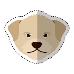 cute dog mascot head isolated icon vector illustration design